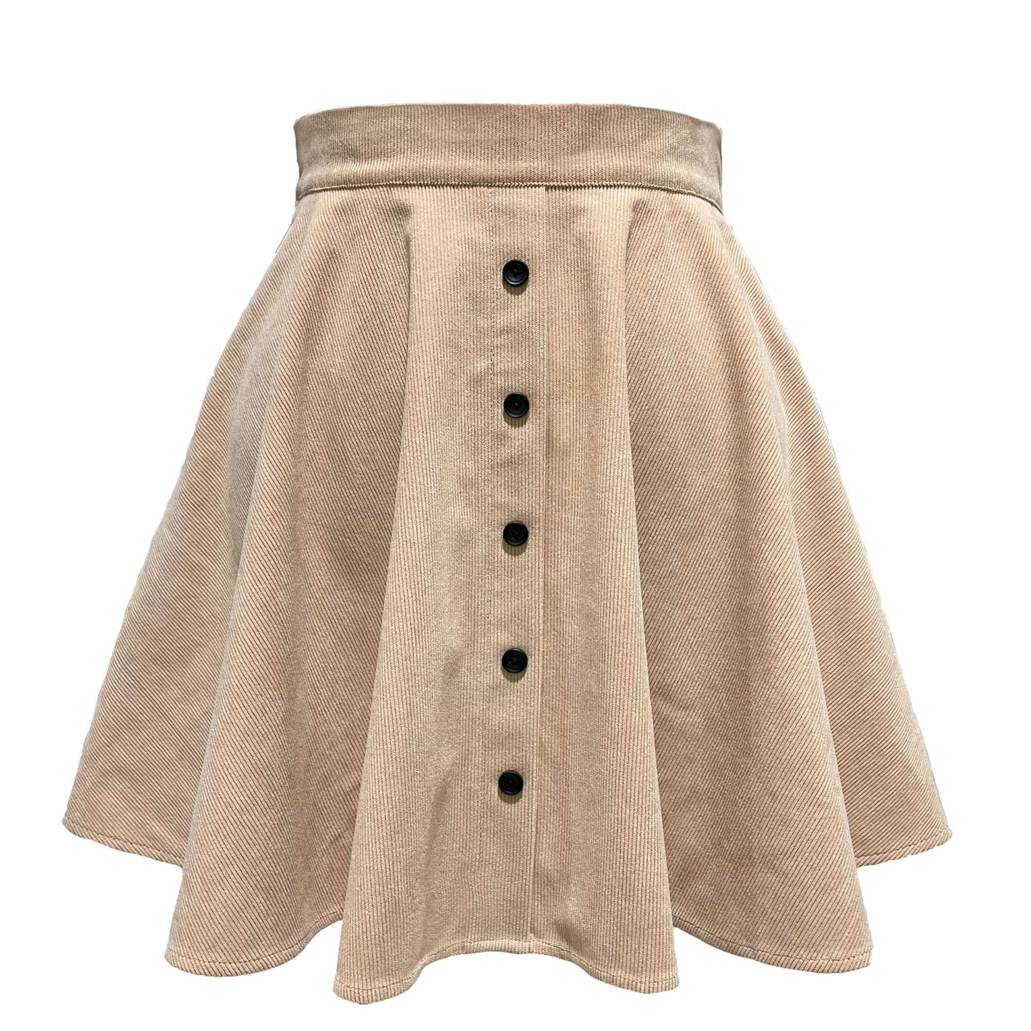 Jupe Trapèze en Velours Côtelé Taille Haute & Style Doux pour lAutomne/Hiver