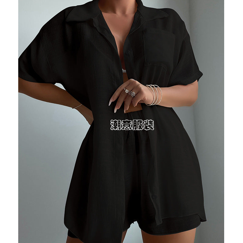 Ensemble de Plage Décontracté Chemise Légère & Short