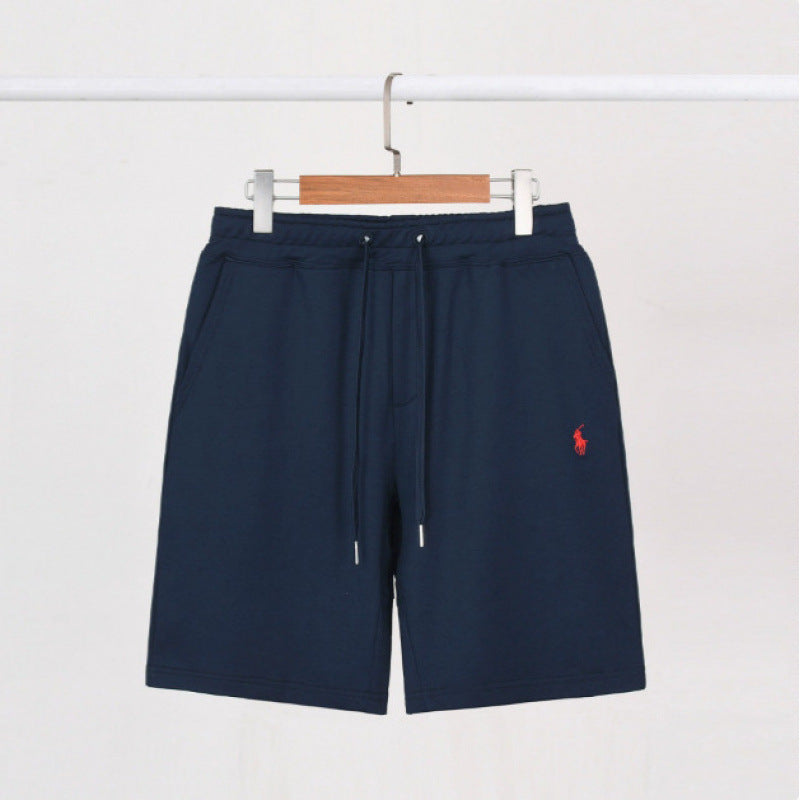 Short polo en coton pour homme Style décontracté et polyvalent, idéal pour le sport ou la plage, avec broderie élégante