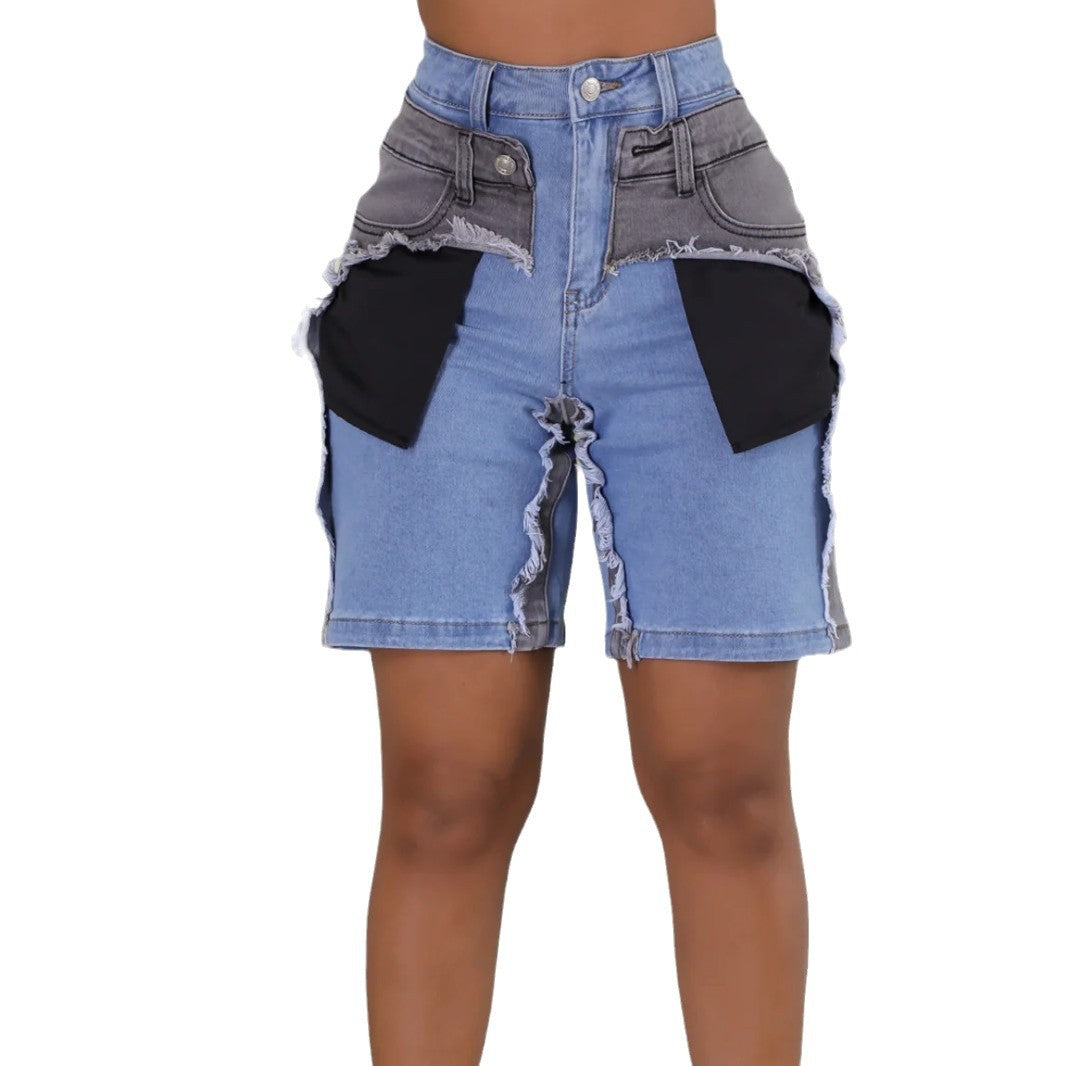 Jean Femme Droit Déchiré Taille Haute & Détail Effiloché
