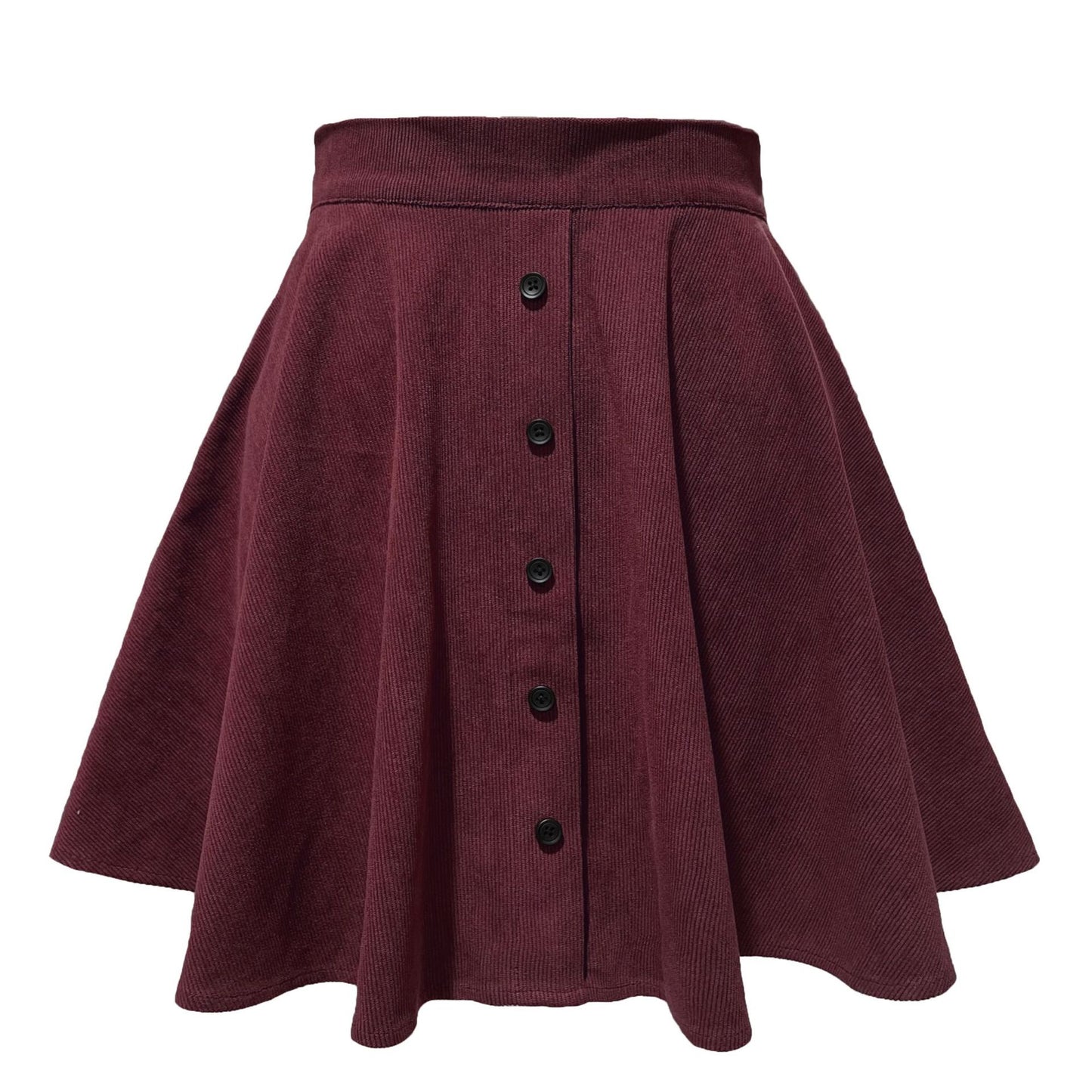 Jupe Trapèze en Velours Côtelé Taille Haute & Style Doux pour lAutomne/Hiver