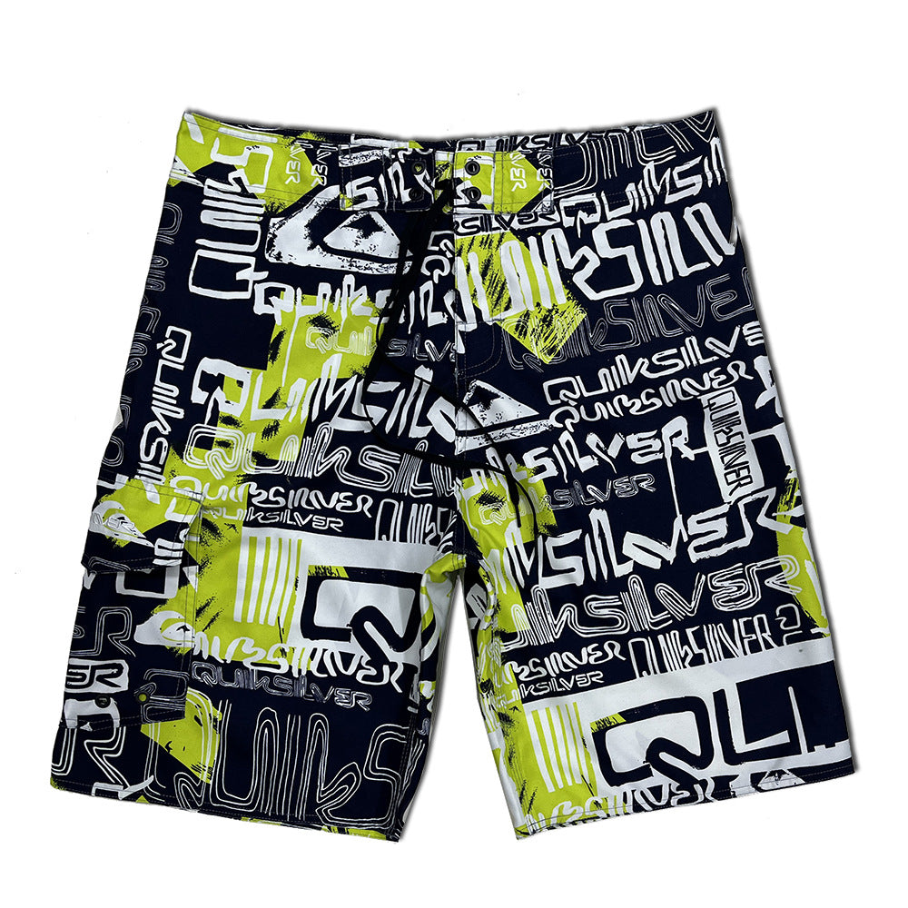 Pantalon de plage en velours pêche Quiksilver pour homme, séchage rapide, idéal pour le surf, détente estivale, voyage et station thermale.