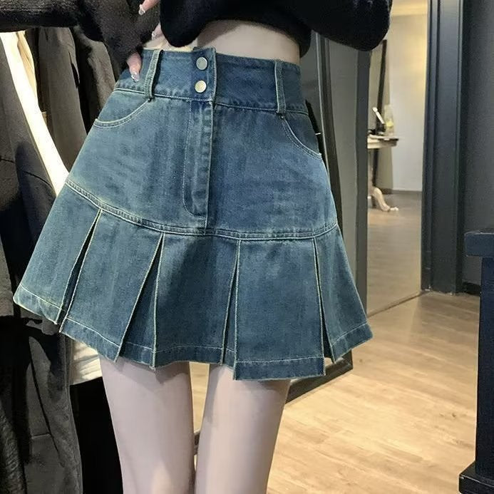 Jupe Sirène en Jean Femme  Taille Haute Été  | Double Boutonnage & Coupe Slim Élastique