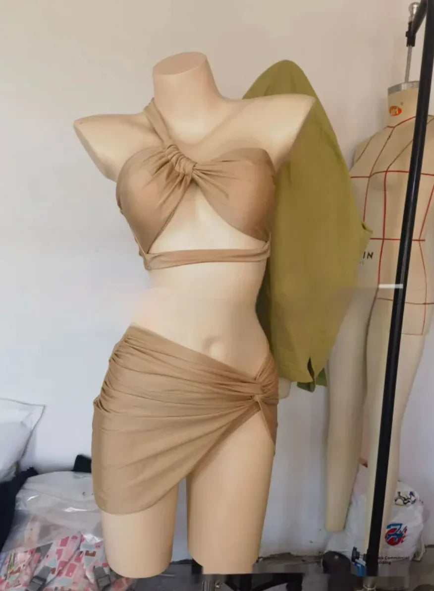 Ensemble de Maillot de Bain Trois Pièces à Lacets