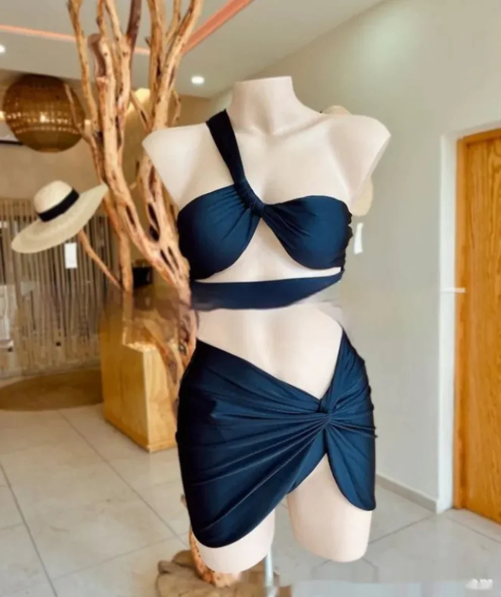 Ensemble de Maillot de Bain Trois Pièces à Lacets