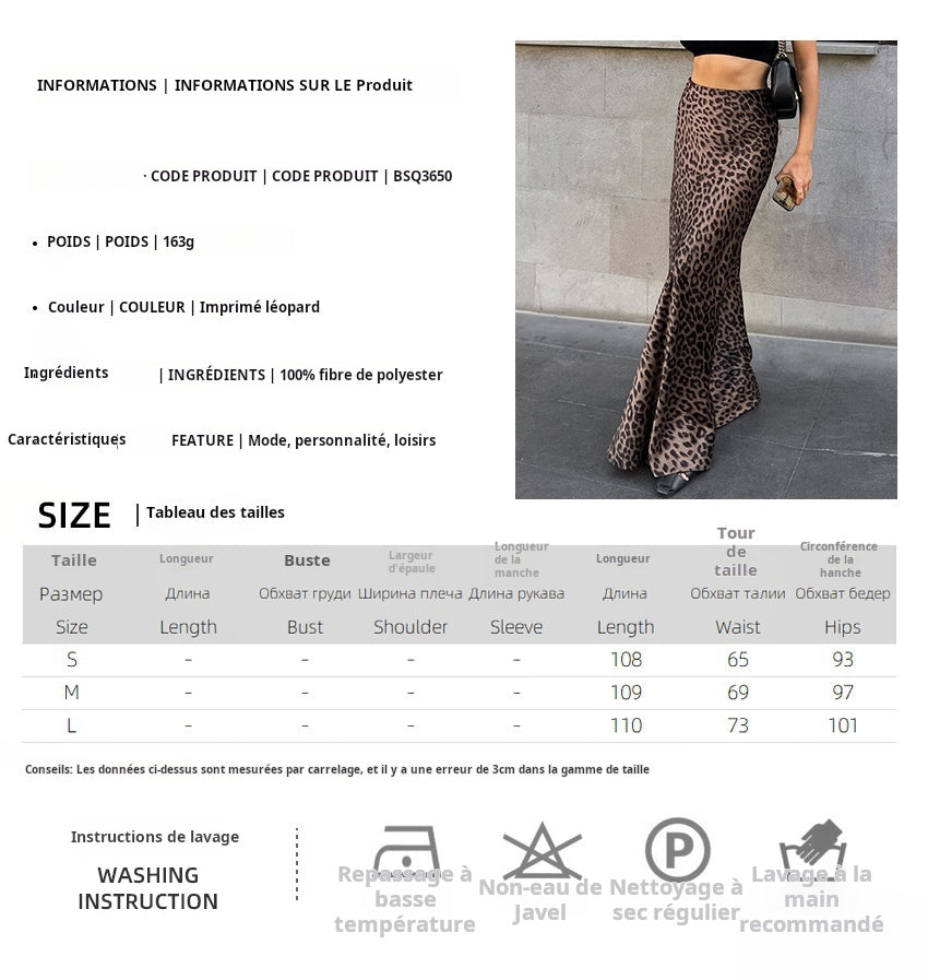 Jupe Longue Léopard Taille Haute & Coupe Évasée Chic