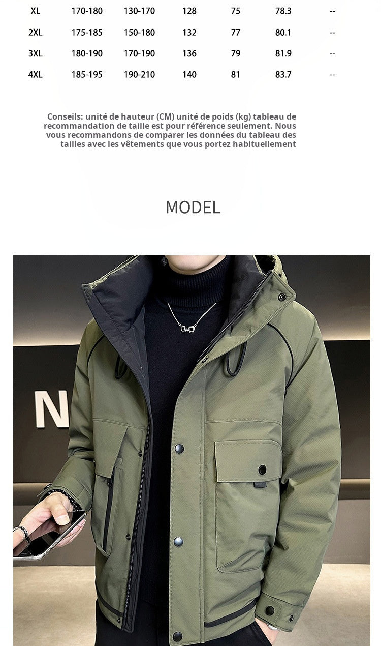 Doudoune homme anti-froid épaisse, chaude et légère, style workwear américain, tendance et haut de gamme, parfaite pour lhiver