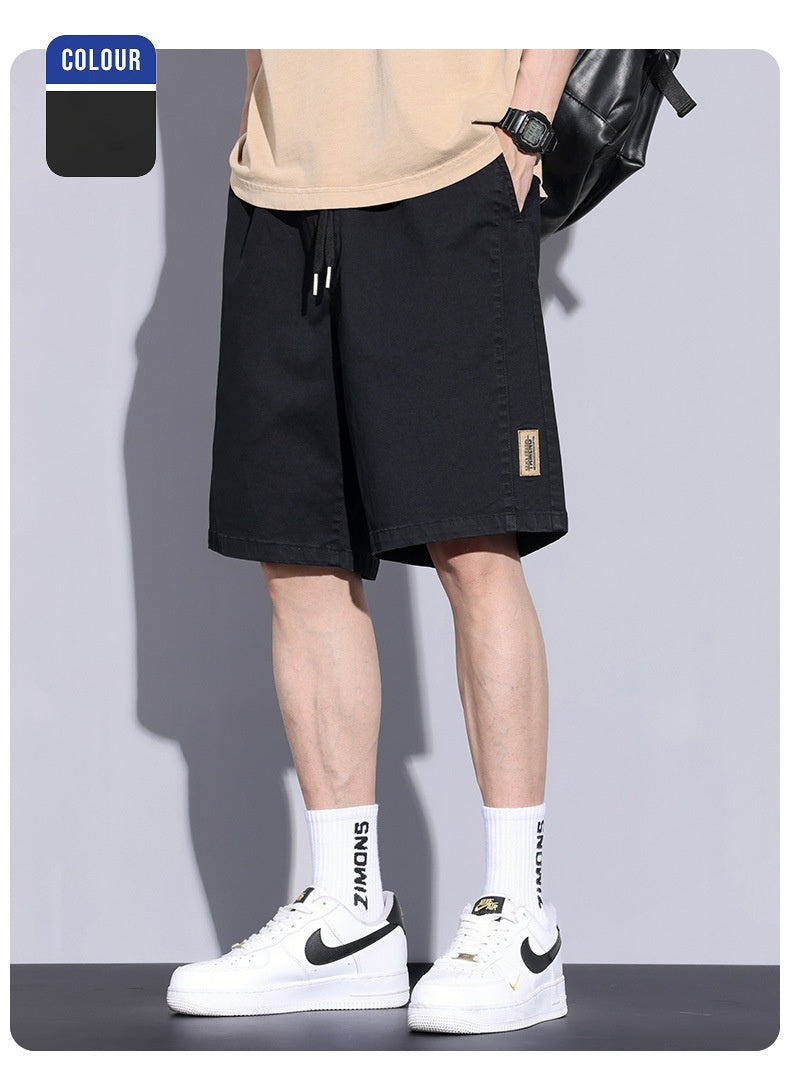 Short en coton pour homme Léger, coupe ample et droite, style décontracté et sportif avec taille élastique