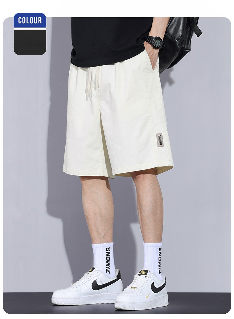 Short en coton pour homme Léger, coupe ample et droite, style décontracté et sportif avec taille élastique