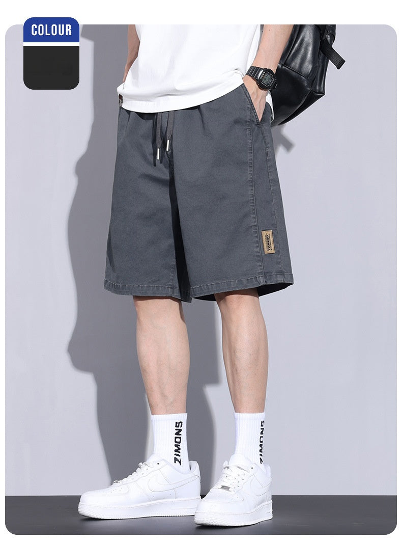 Short en coton pour homme Léger, coupe ample et droite, style décontracté et sportif avec taille élastique