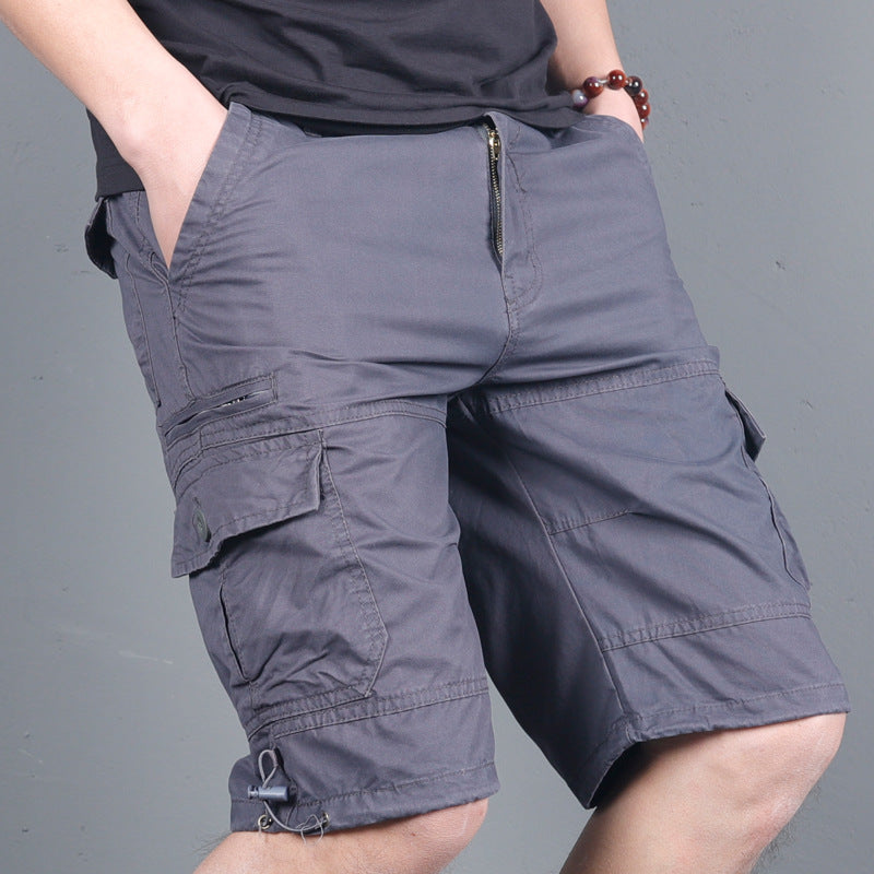 Short cargo en coton pour homme  Léger, ample, multi-poches et tendance, disponible en grandes tailles