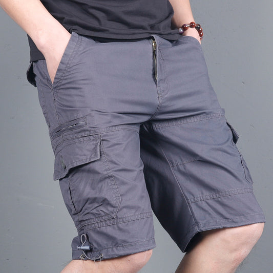 Short cargo en coton pour homme  Léger, ample, multi-poches et tendance, disponible en grandes tailles