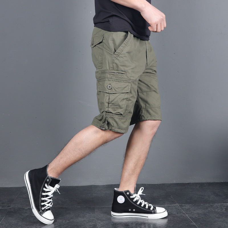 Short cargo en coton pour homme  Léger, ample, multi-poches et tendance, disponible en grandes tailles