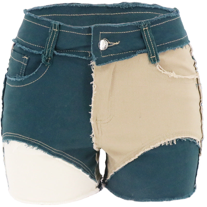 Short en Jean Femme  Design Bicolore Stretch & Confort