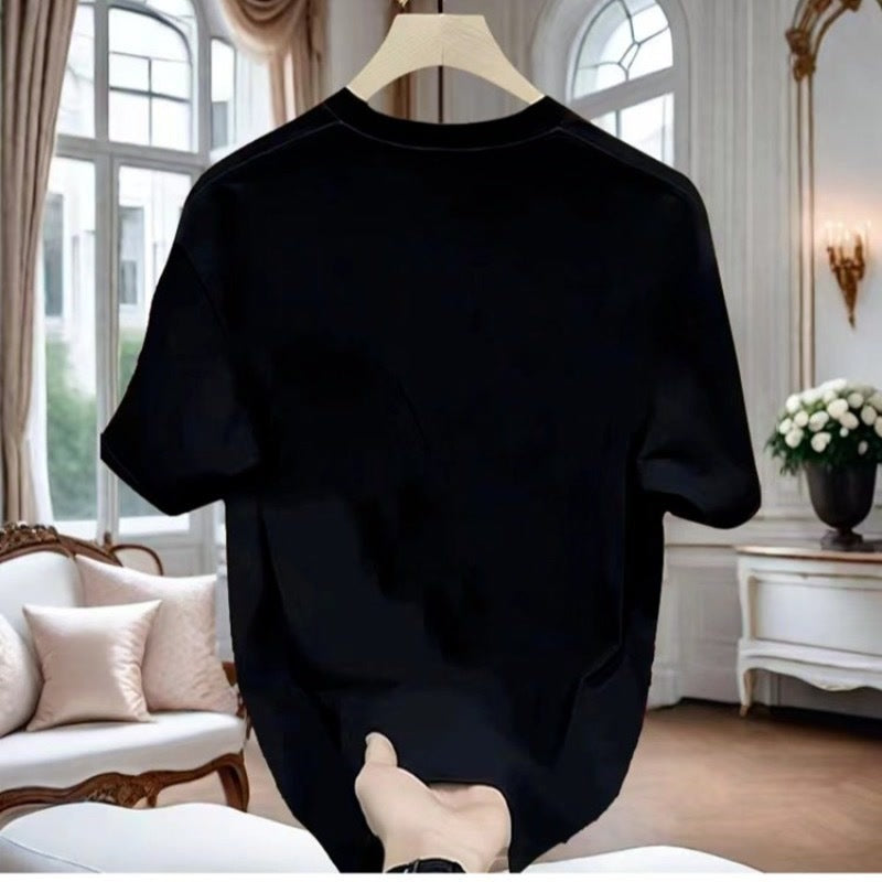 T-shirt homme en coton  manches courtes, col rond, coupe ample et polyvalente