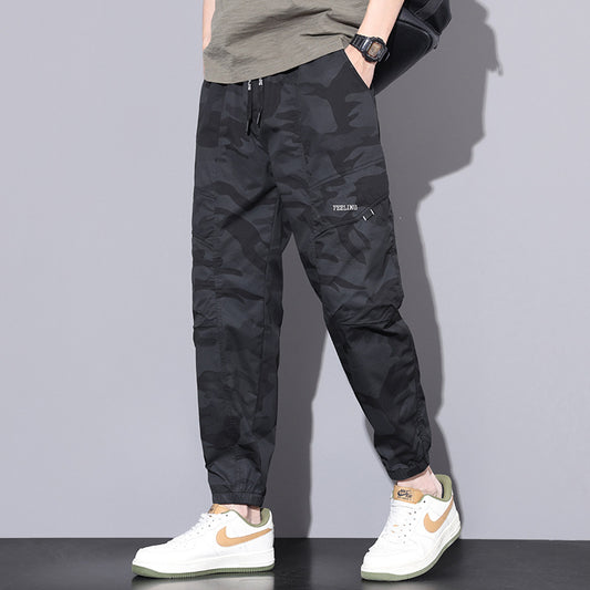 Pantalon cargo camouflage pour homme  Coupe large et décontractée, style tendance et polyvalent