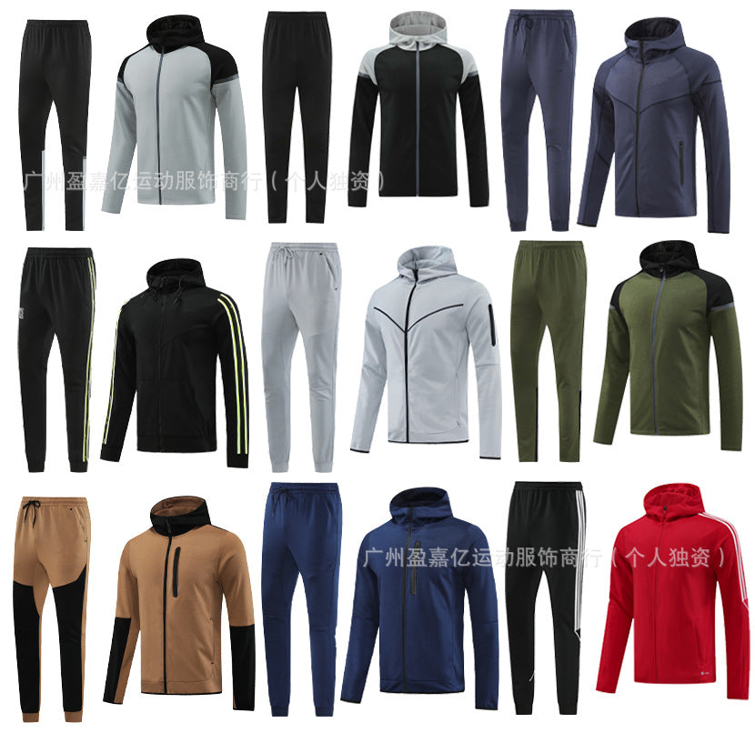 2425 New Long Pull Fall/Winter Hooded Jacket Training Wear Casual Sports Jacket Football Jersey Basic Jersey Long Sleeve
