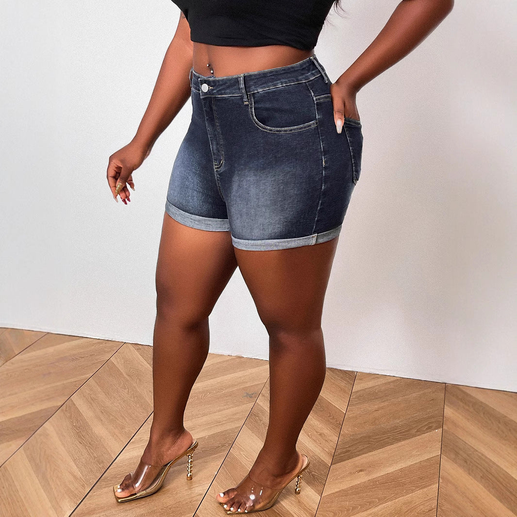 Short en Jean Taille Basse Femme  Style Rétro Américain