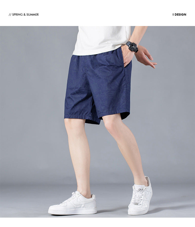 Short mi-long en coton pour homme  Style décontracté, coupe droite et ample, motif camouflage tendance