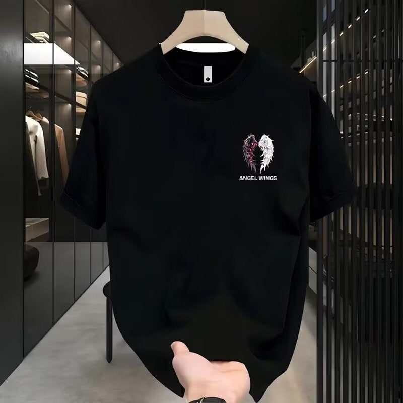T-shirt homme en coton  manches courtes, style haut de gamme, coupe casual et polyvalente