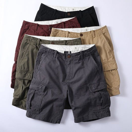 Short cargo homme, coupe droite tendance, pantalon court d'été décontracté et ample.