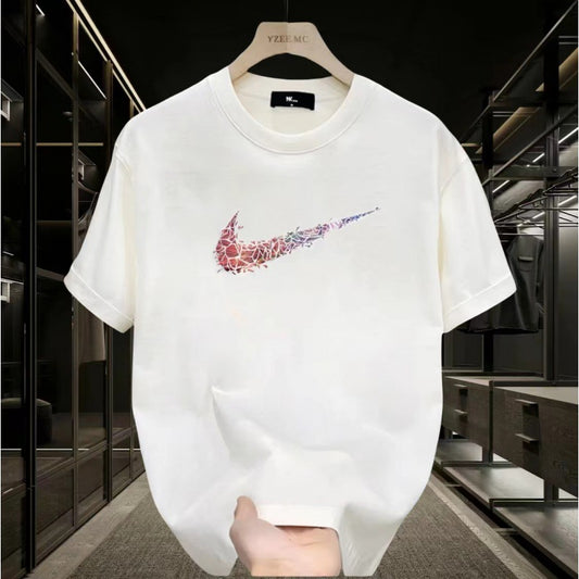 T-shirt homme imprimé  coton, col rond, manches courtes ou longues, coupe ample tendance