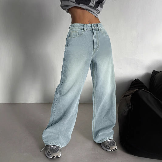 Jean Femme Boyfriend Large | Style Rétro Européen & Américain  Tendance Décontractée