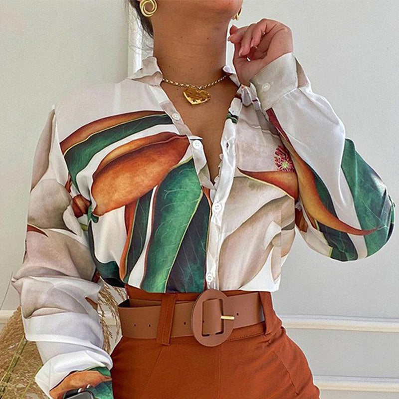 Chemise Femme à Imprimé Numérique  Élégance Moderne & Tendance