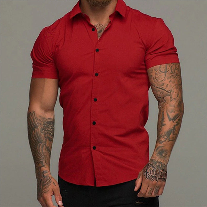 Chemise Homme Manches Courtes  Coupe Ajustée & Style Épuré