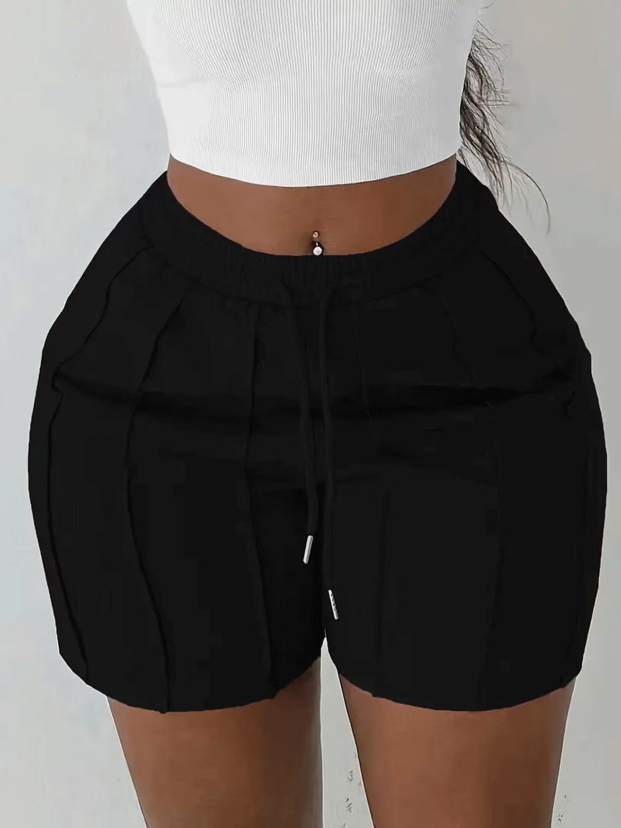 Short Athleisure Femme  Taille Élastique et Cordon de Serrage