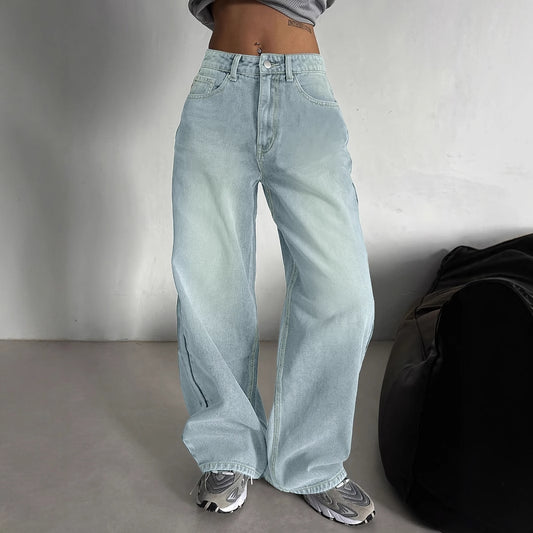 Jean Femme Boyfriend Large | Style Rétro Européen & Américain  Tendance Décontractée