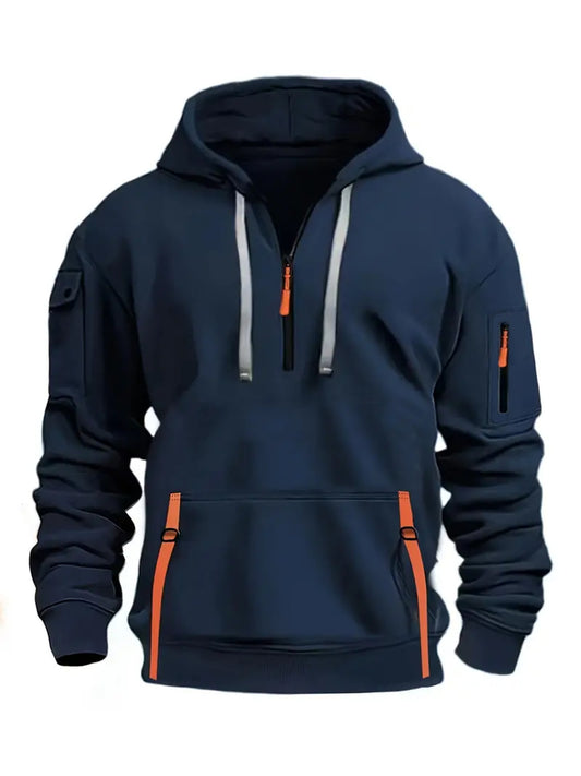 🧥 Sweat à Capuche Zippé Multi-Poches  Hiver Urbain