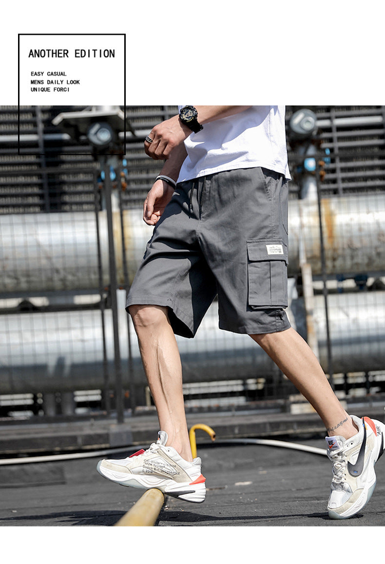 Short cargo en coton pour homme  Coupe ample et légère, style décontracté et polyvalent