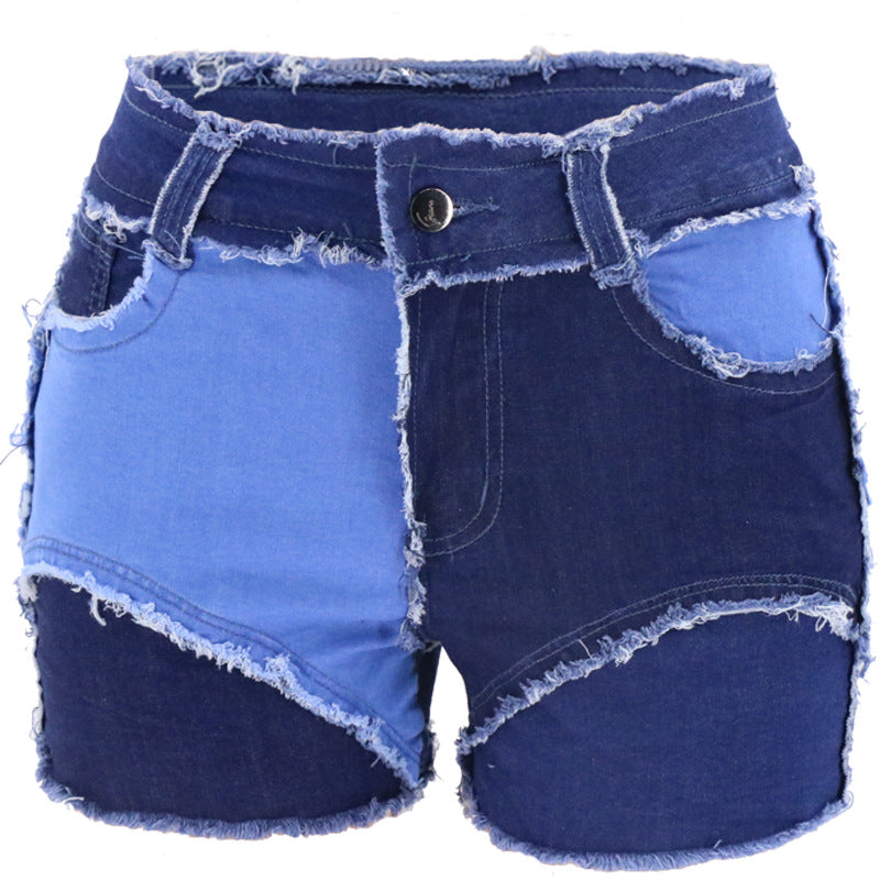 Short en Jean Femme  Design Bicolore Stretch & Confort