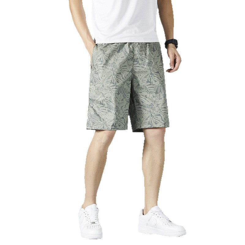 Short mi-long en coton pour homme  Style décontracté, coupe droite et ample, motif camouflage tendance