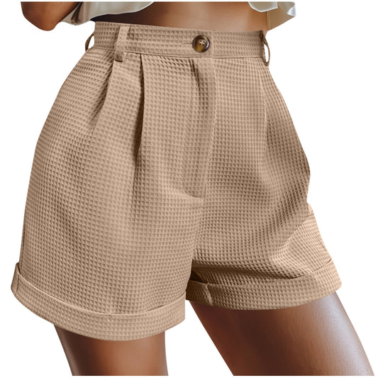 Short Femme Élégance Boutonnée  Taille Haute & Style Décontracté