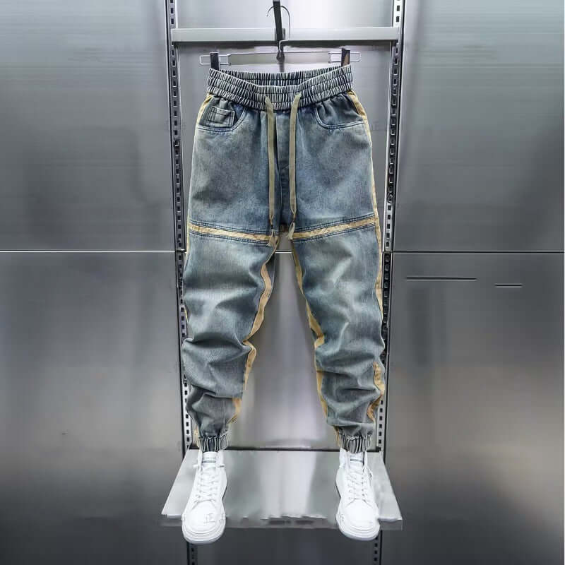 Gradient corset jeans, men's loose spring and autumn, new tethered small foot pants, trendy brand Harlan casual and versatile