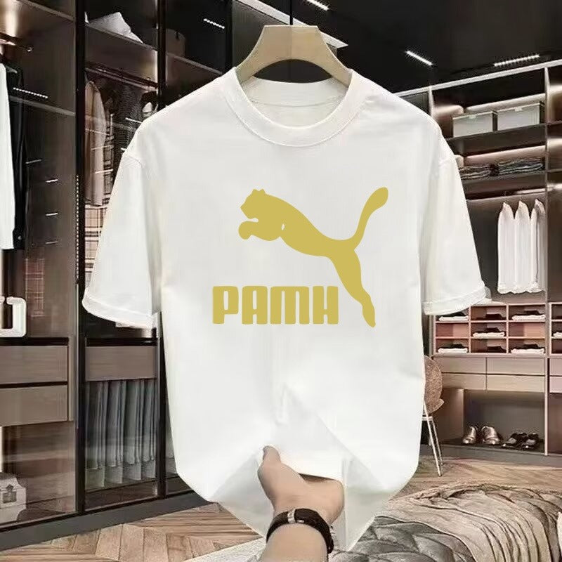T-shirt homme en coton  manches courtes, col rond, coupe ample et polyvalente