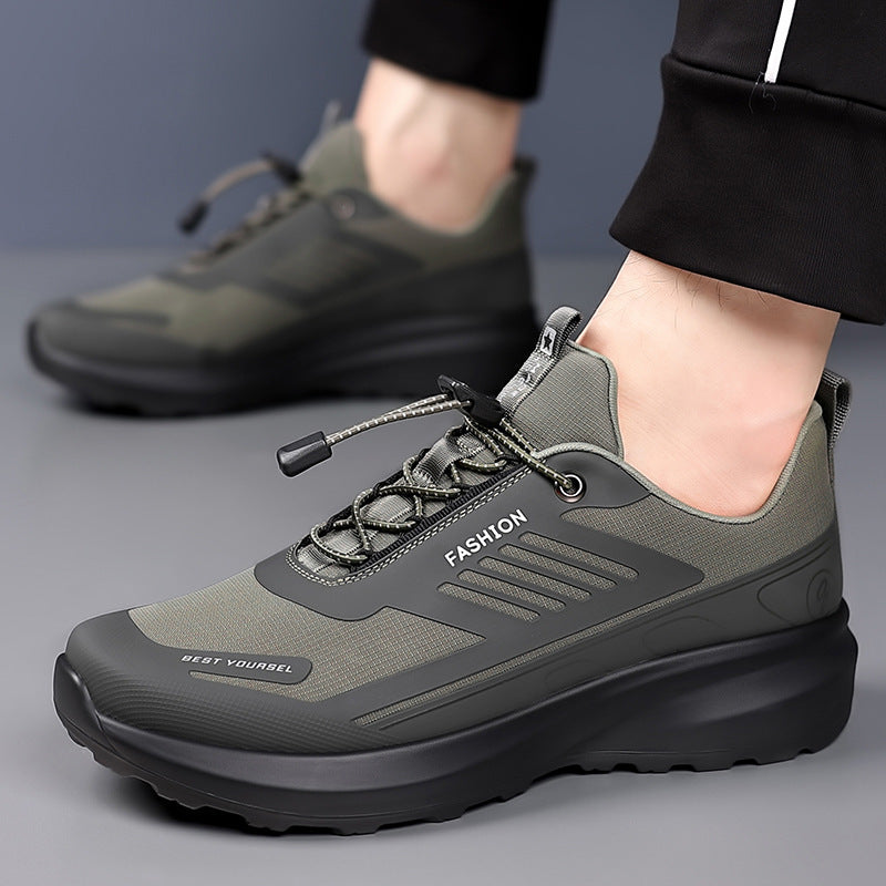 Chaussures pour hommes en mesh respirant avec semelle souple, idéales pour la randonnée en extérieur, sneakers décontractées et chaussures de course sportives.