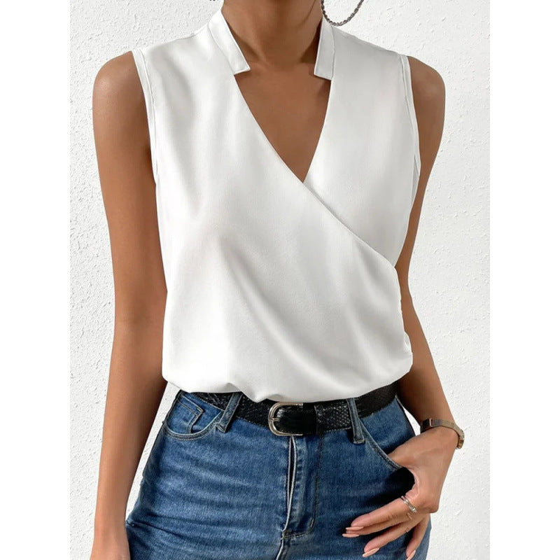 Top Imprimé Femme Col V  Style Européen & Américain