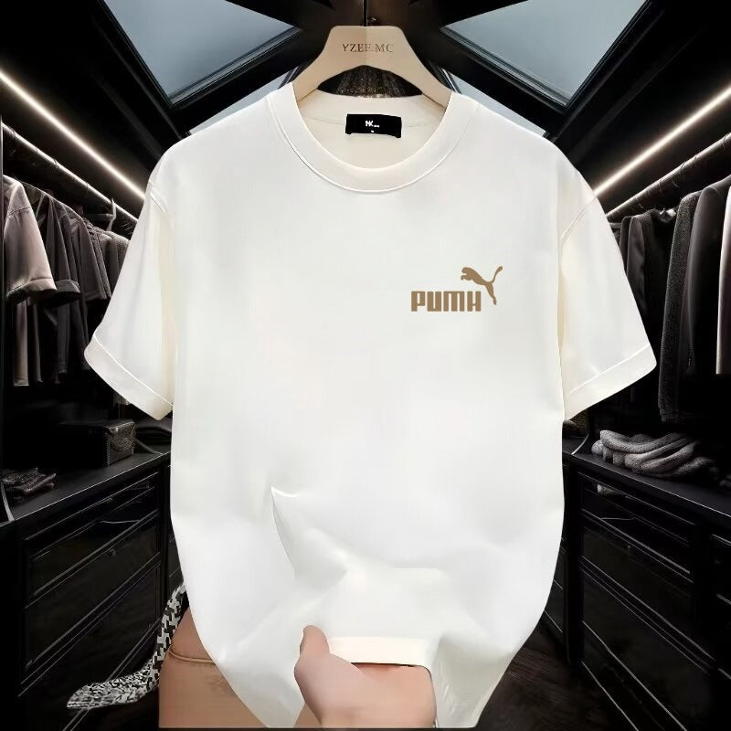 T-shirt homme en coton  manches courtes, col rond, coupe ample et polyvalente