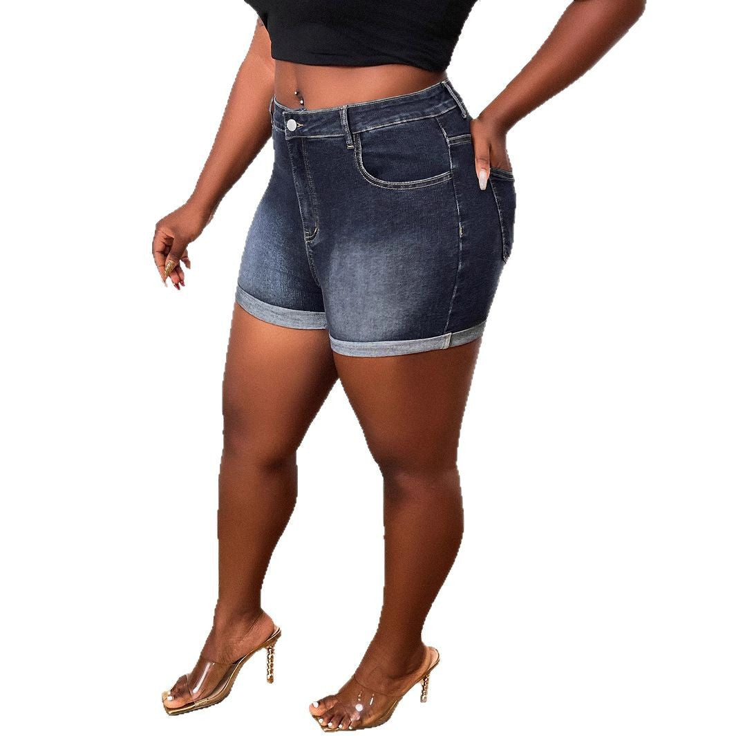 Short en Jean Taille Basse Femme  Style Rétro Américain