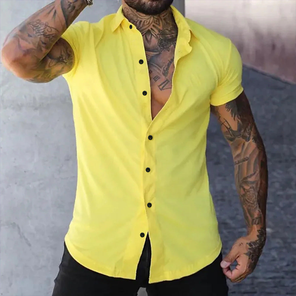 Chemise Homme Manches Courtes  Coupe Ajustée & Style Épuré