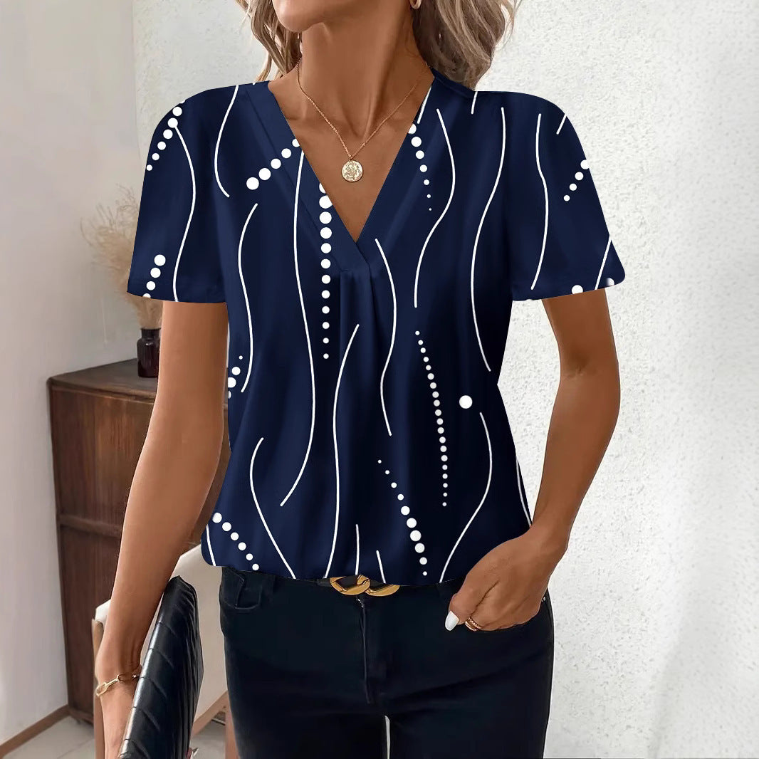 T-shirt Femme Imprimé  Col V & Style Décontracté
