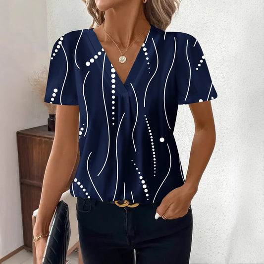 T-shirt Femme Imprimé  Col V & Style Décontracté