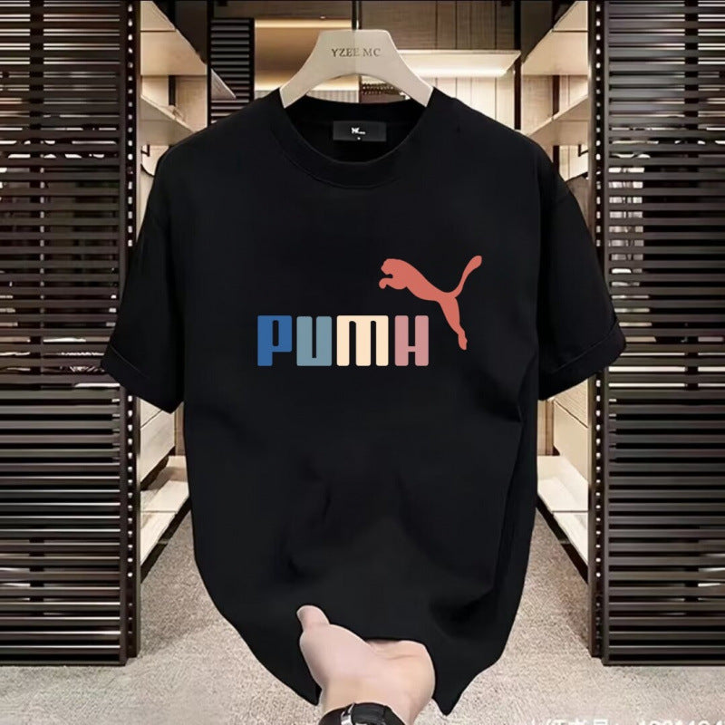 T-shirt homme en coton  manches courtes, col rond, coupe ample et polyvalente