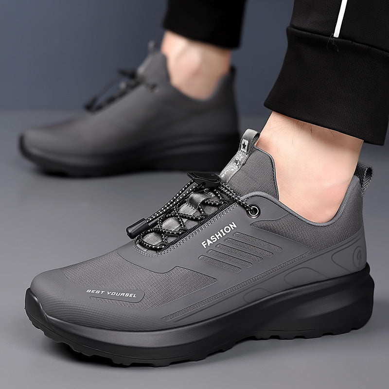 Chaussures pour hommes en mesh respirant avec semelle souple, idéales pour la randonnée en extérieur, sneakers décontractées et chaussures de course sportives.