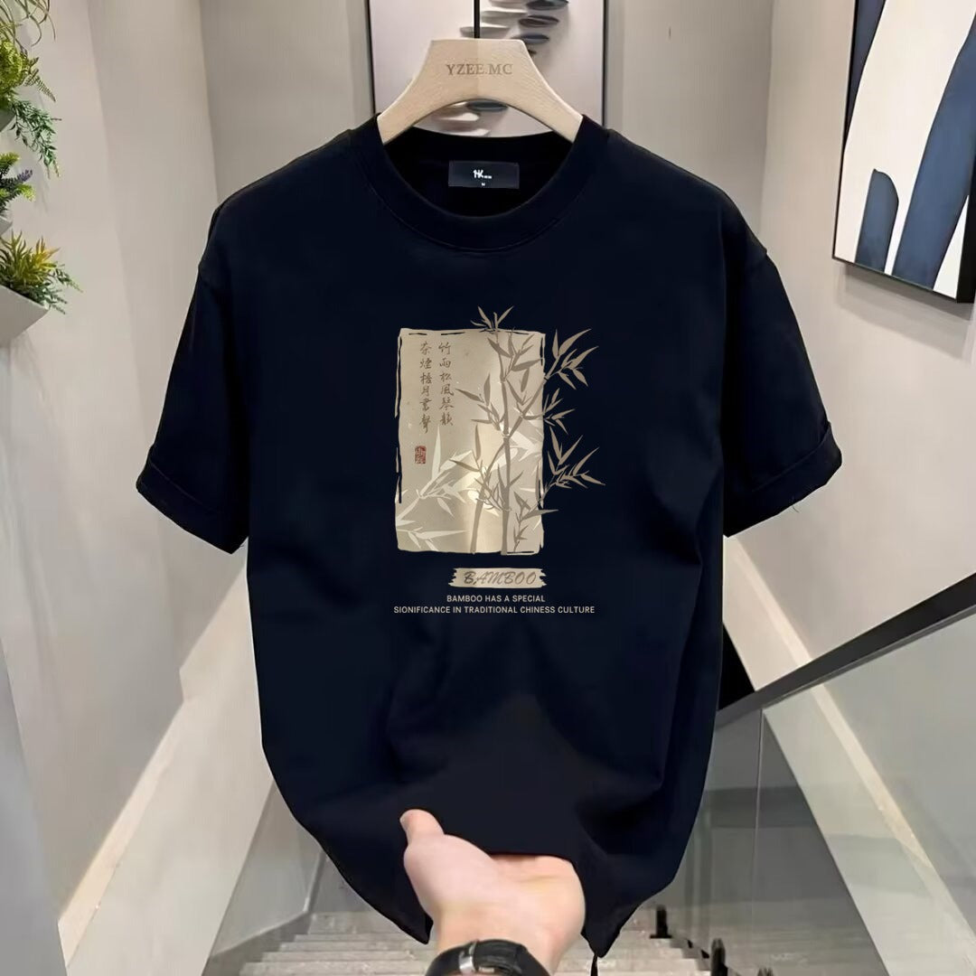 T-shirt homme en coton  manches courtes, grande taille, coupe ample, confortable en sous-vêtement ou en haut léger