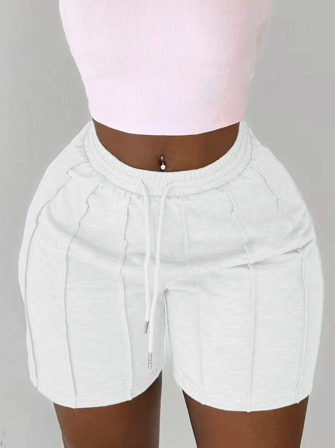 Short Athleisure Femme  Taille Élastique et Cordon de Serrage
