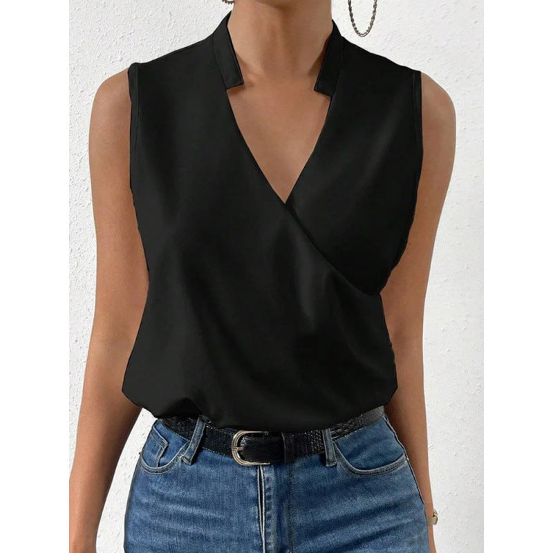 Top Imprimé Femme Col V  Style Européen & Américain
